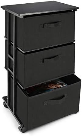 Dresser Storage with 3 Drawers, Fabric Dresser Tower, Vertical Storage Unit for Bedroom, Close... | Amazon (US)