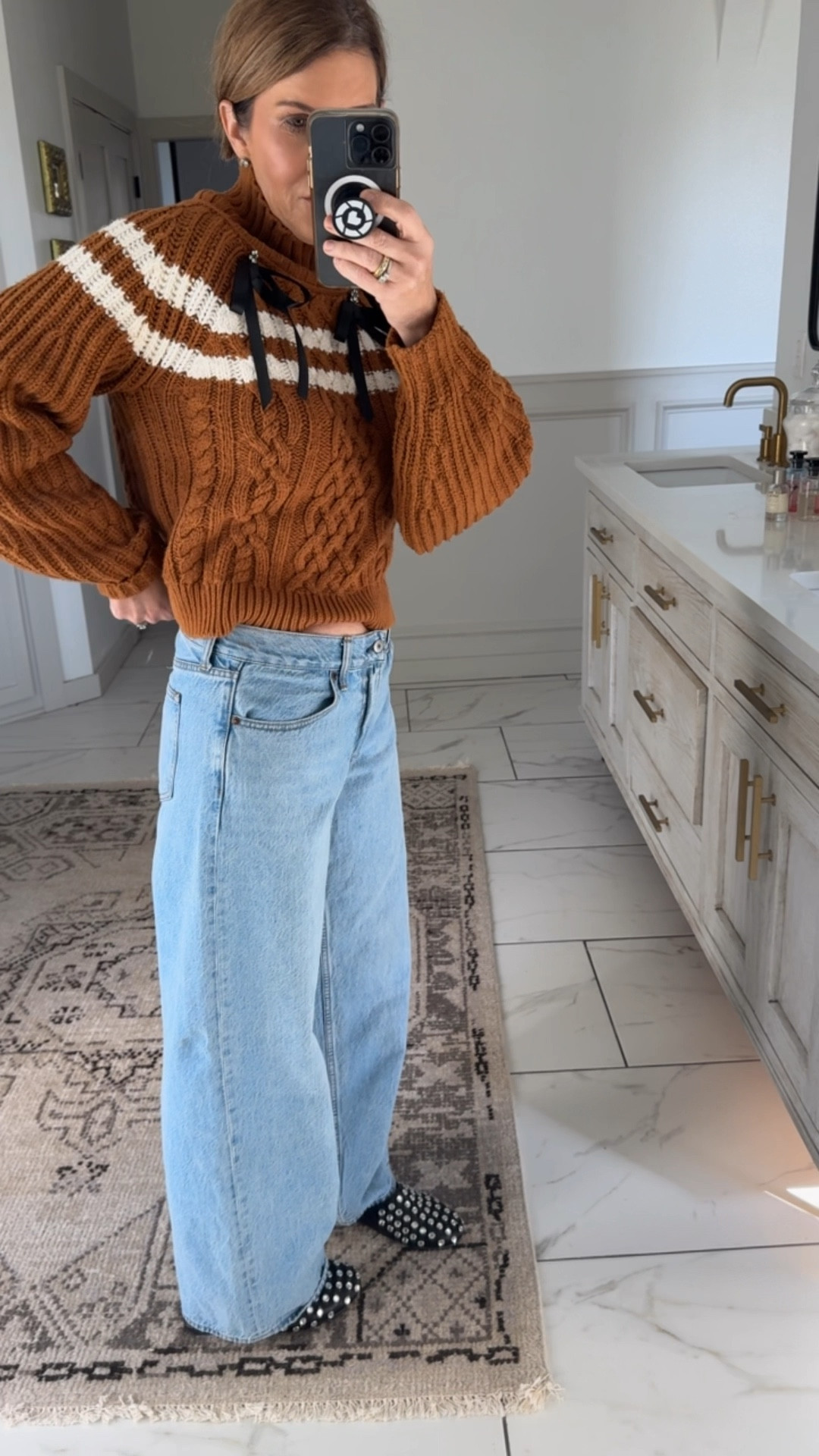 Low rise ultra loose jeans on sale now. I’m wearing a size 27. You will grab over and over  because they just feel comfortable! In the shoes. I’m between a 7.5 and an 8 and sized down to a 7. Straight out of the box, I wore all day shopping! So good! 
Jean color shown: light in regular lengthh

#LTKFindsUnder50 #LTKStyleTip #LTKOver40