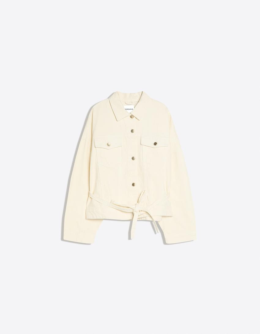 Oversize denim jacket - Women | Bershka UK