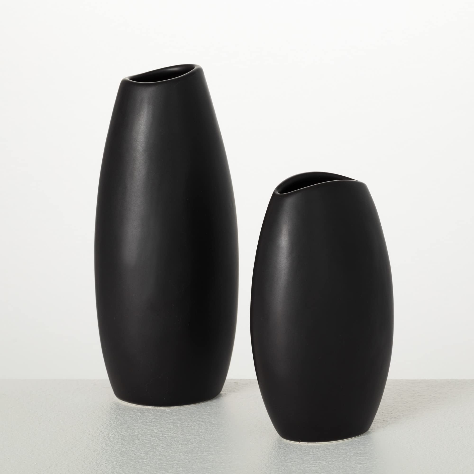 Sullivans Black Vase Set, Modern Home Decor, Ceramic Vases for Home Decor, Black Vases for Fake o... | Amazon (US)