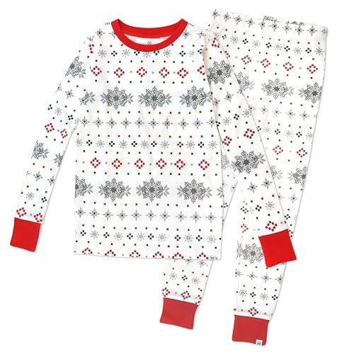 HonestBaby Holiday 2-Piece Pajamas Sleepwear PJs 100% Organic Cotton for Baby, Toddler, Kids, Jumbo Fair Isle, 5T | Amazon (US)