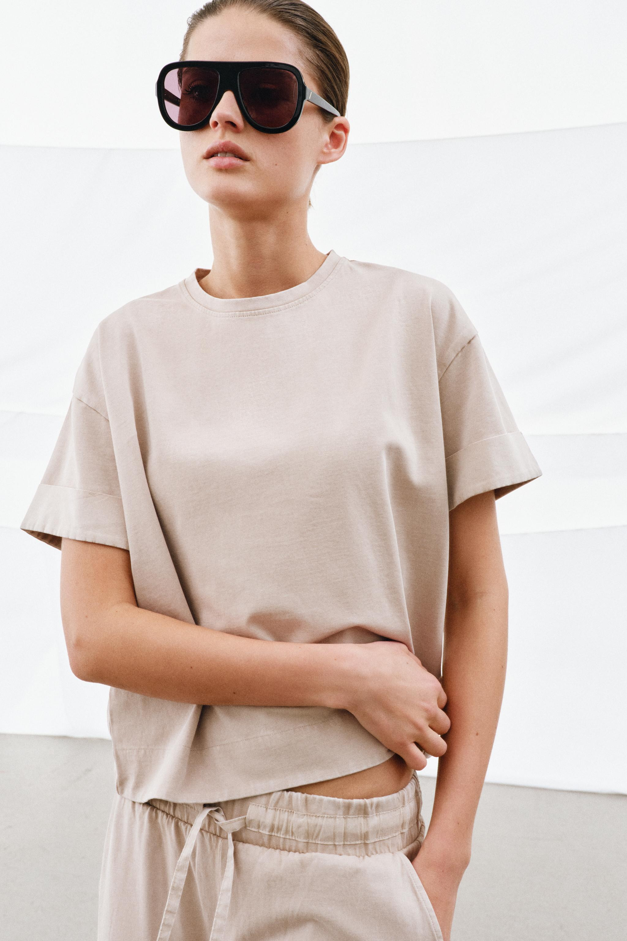 HEAVY COTTON SHORT SLEEVE T-SHIRT | Zara UK