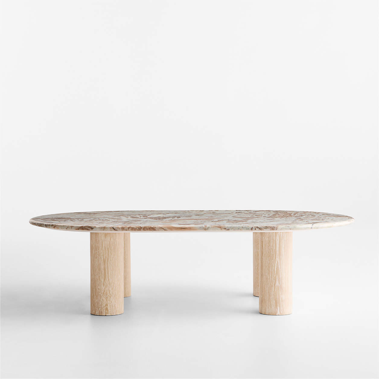 Homage Marble and White Oak Wood 60" Oval Coffee Table + Reviews | Crate & Barrel | Crate & Barrel