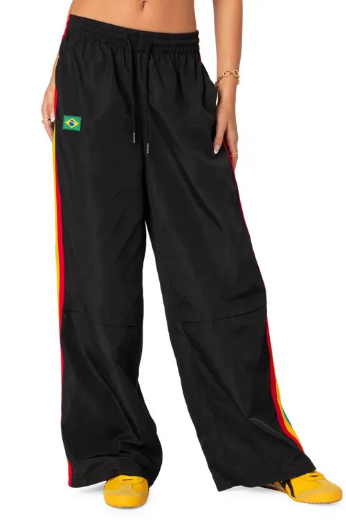 EDIKTED Brasil Track Pants in Black at Nordstrom, Size Small | Nordstrom