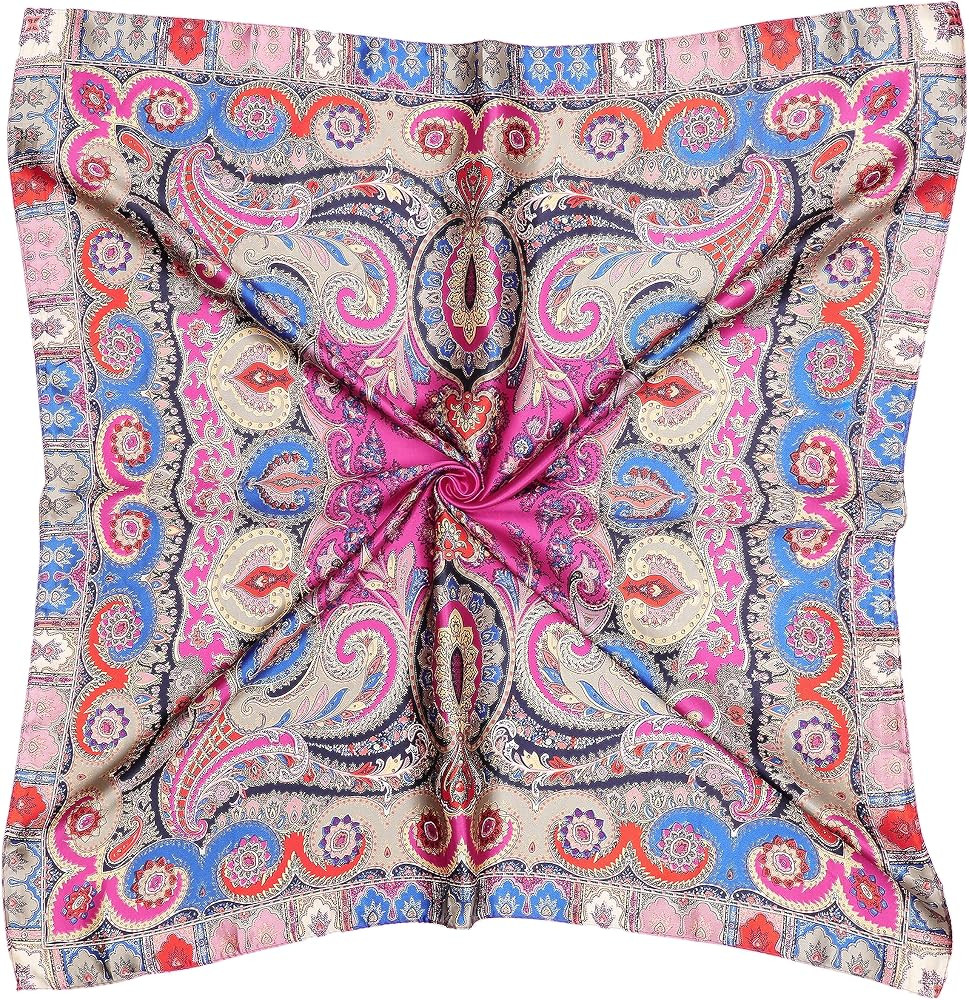 Olivia Sylx 35" x 35" Satin Scarf - Satin Head Scarf, Satin Head Wrap & Satin Bandana - Neck Scar... | Amazon (US)