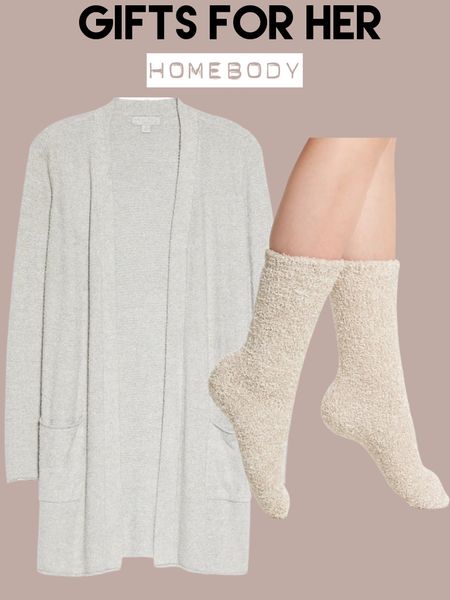 Cozy homebody cardigan socks barefoot dreams 

#LTKunder100 #LTKHoliday #LTKGiftGuide