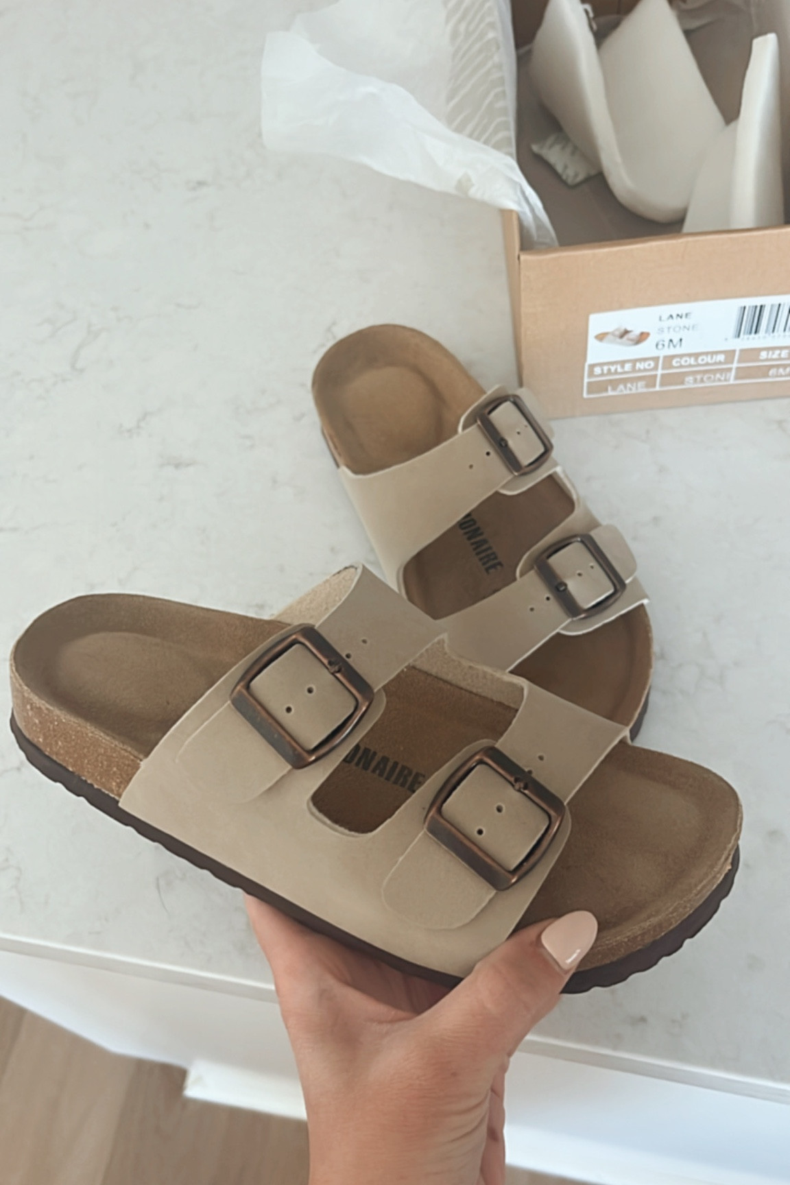 arizona birkenstock taupe inspired!! love these cushionaire slide sandals from amazon! so comfy and love this neutral color! 

#LTKFind #LTKshoecrush #LTKunder50