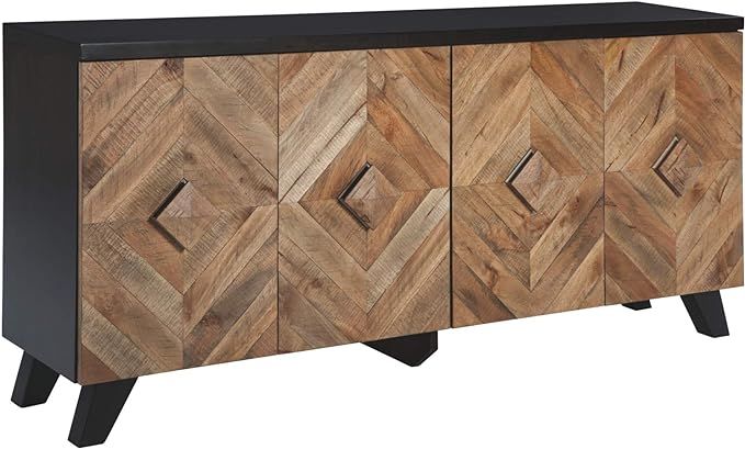 Signature Design by Ashley Robin Ridge Modern Wood Accent Cabinet or TV Stand, Brown & Black | Amazon (US)