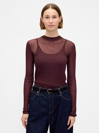High-Neck Sheer Sweater | Gap (US)