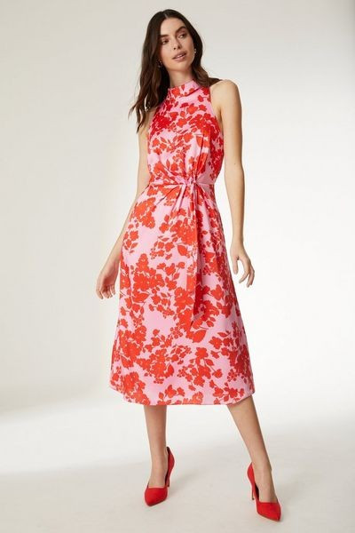 Floral Printed Halter Neck Midi Dress | Debenhams UK
