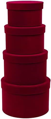 Round Gift Boxes with Lids for Presents Set of 4 Velvet Nesting Gifts Box for Wedding Birthday Va... | Amazon (US)
