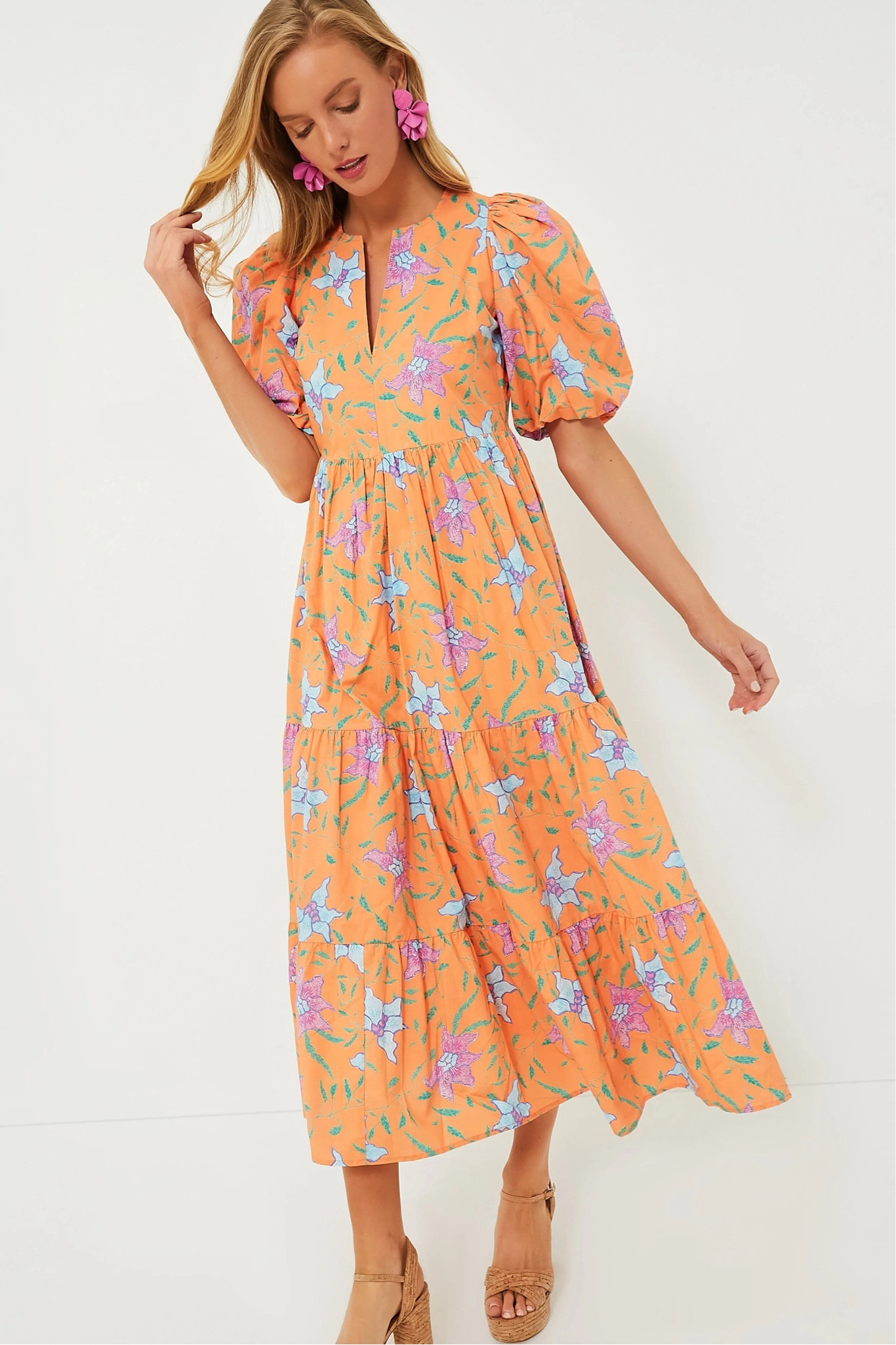 New dress maxi floral shirt orange and pink tuckernuck style women's fashion preppy traditional Grandmillennial wedding guest summer fall party dresss

#LTKwedding #LTKstyletip #LTKparties