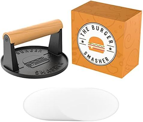 The Burger Smasher - Cast Iron Burger Press Kit w/Patty Paper Included | Hamburger Press Perfect ... | Amazon (US)
