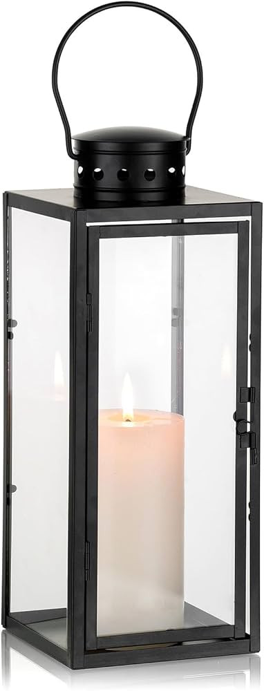 NUPTIO Lantern Black Metal for Candles: 35 cm Lanterns for Outdoor Large Outdoor Grave Lantern Ce... | Amazon (DE)