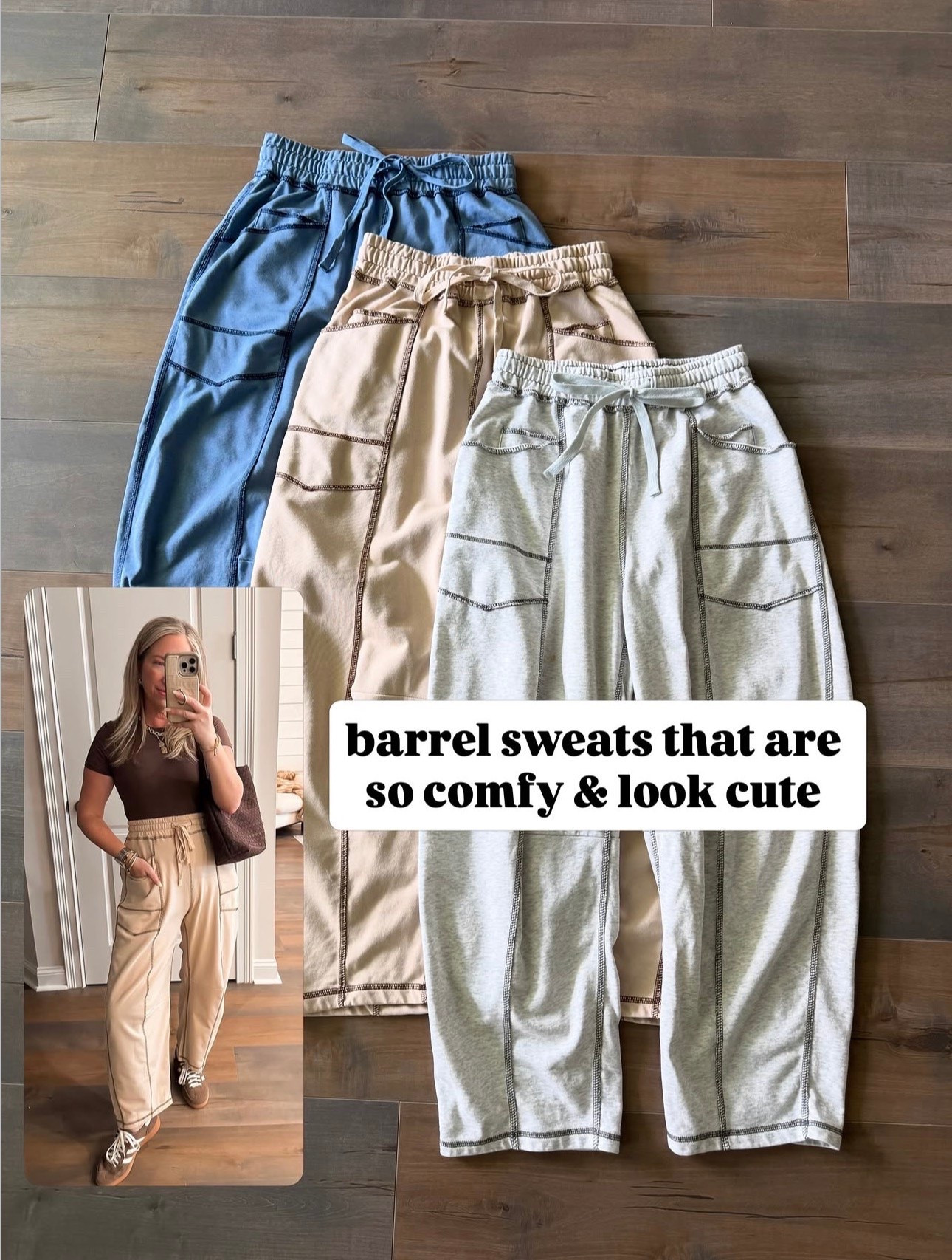 Amazon fashion Amazon finds barrel sweatpants so comfy! Wearing a small petite length

#LTKPetite