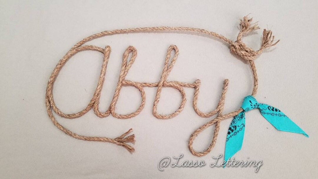 4 LETTER Name Western Rope Name Art, WITH BANDANNA - Etsy | Etsy (US)