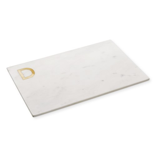 Marble & Brass Monogram Board, D | Williams-Sonoma