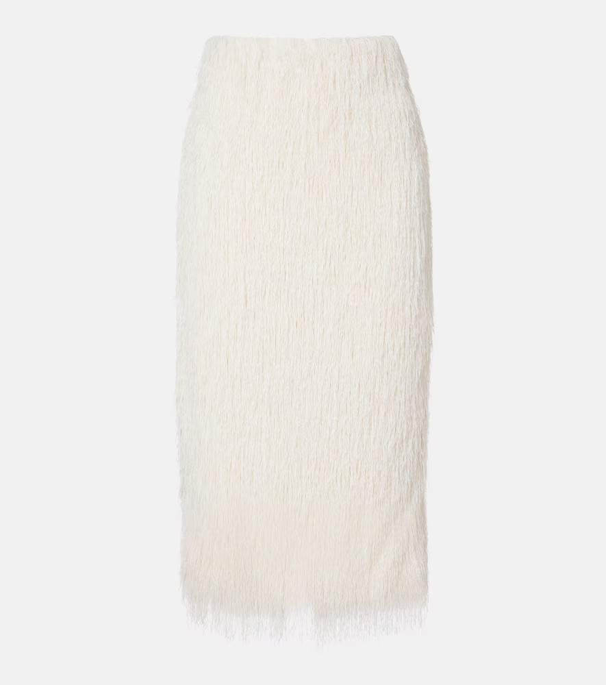Dries Van Noten Fringed midi skirt | Mytheresa (UK)
