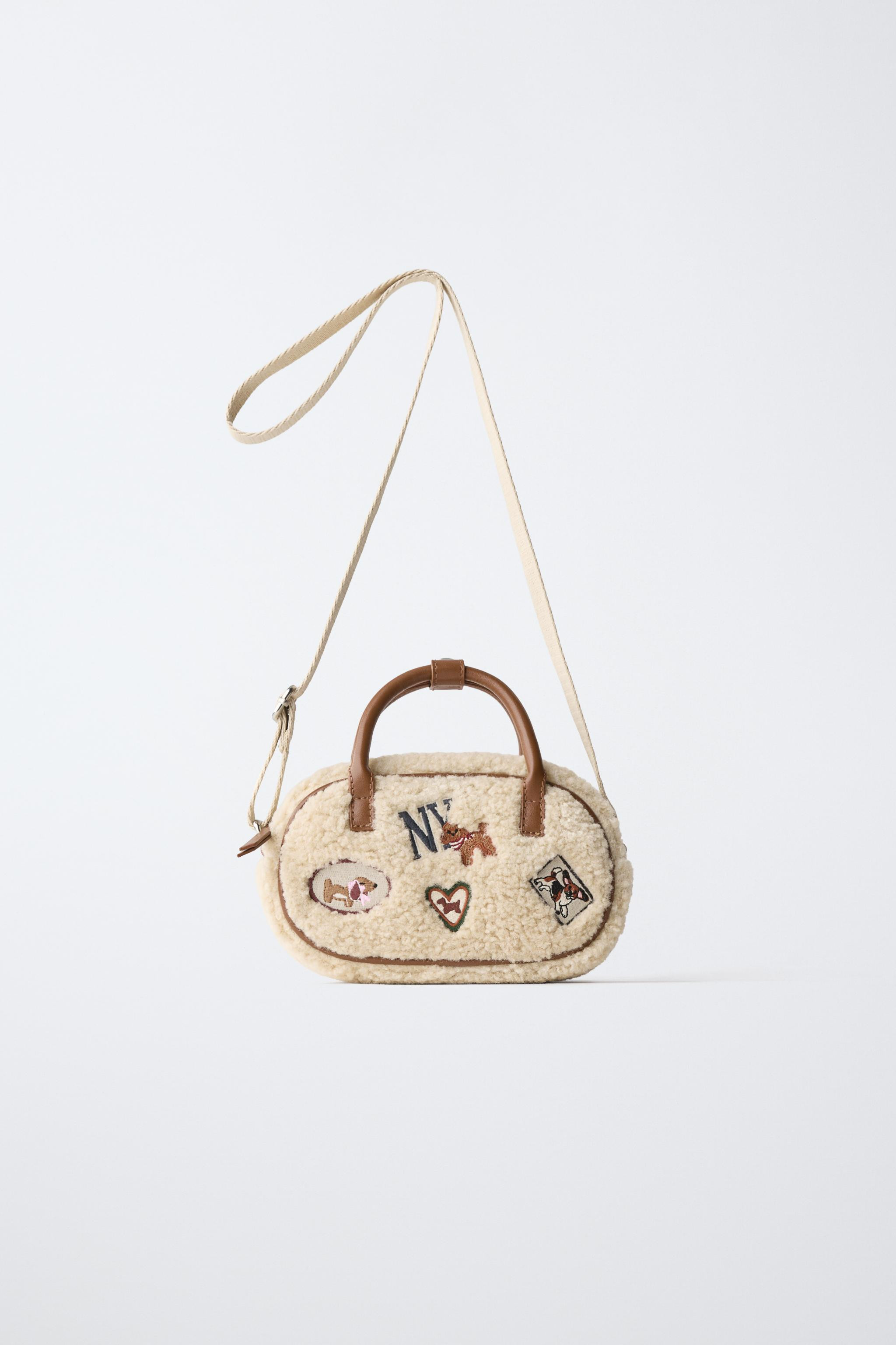 SHEEPSKIN CROSSBODY BAG WITH PATCHES | Zara UK
