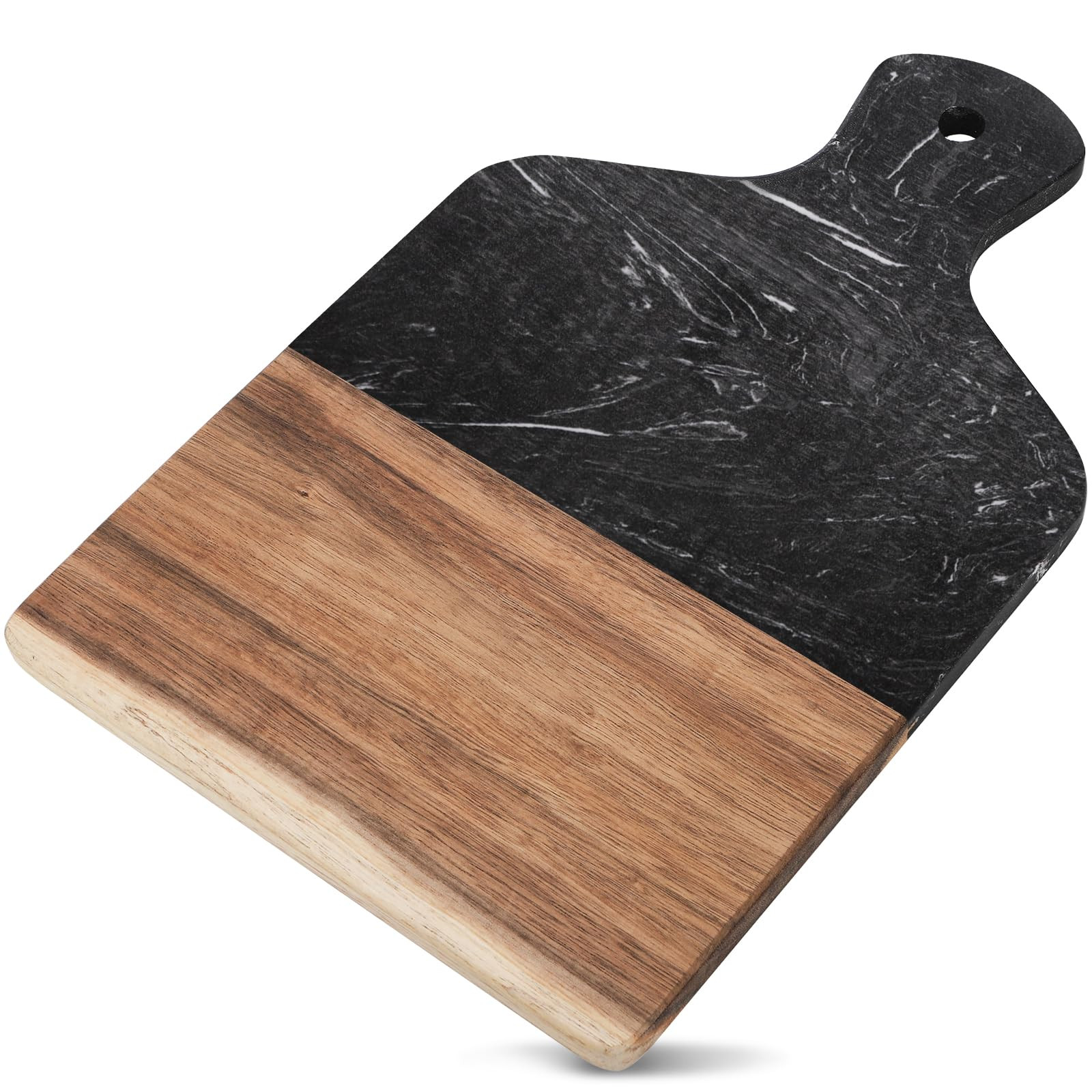 Coloch Marble and Acacia Wood Cutting Board, Black Charcuterie Chopping Board with Handle, Decora... | Amazon (US)
