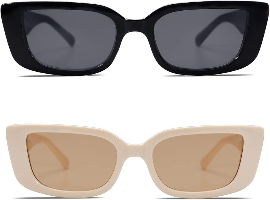 Allarallvr Rectangle Sunglasses for Women 90s Retro Trendy Y2K Classical Vintage Square Shades AR... | Amazon (US)