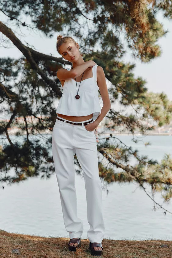 Z1975 90'S HIGH-WAISTED STRAIGHT BELTED JEANS | Zara US