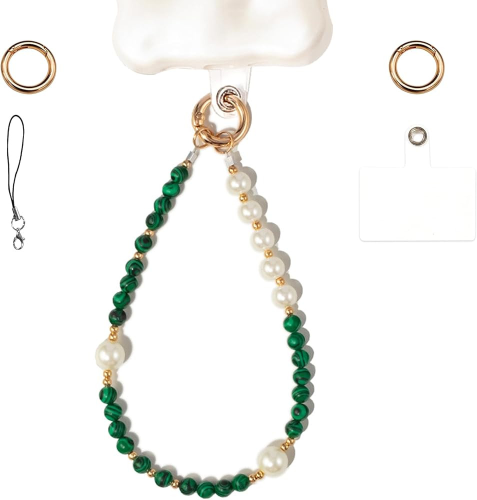 Beaded Wrist Strap for Women - Pretty Phone Charms Anti Drop Wristlet - Multi Functional Cell Pho... | Amazon (US)