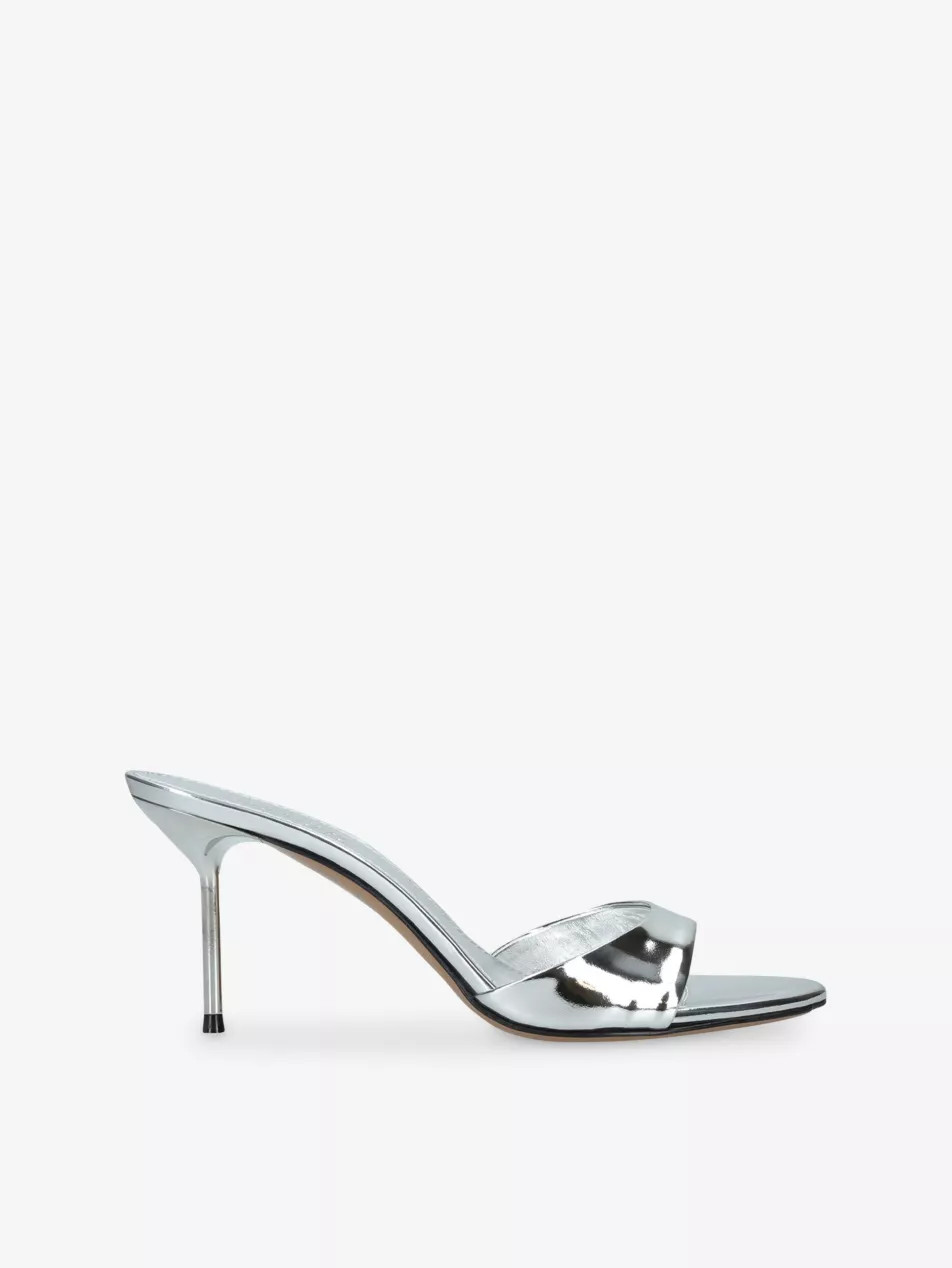 Lidia 70 Metallic-Leather Heeled Mules | Selfridges