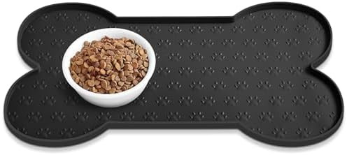 Dog Food Mat Anti-Slip Silicone Dog Bowl Mat Thicker Pet Placemat Waterproof Cat Feeder Pad with ... | Amazon (US)
