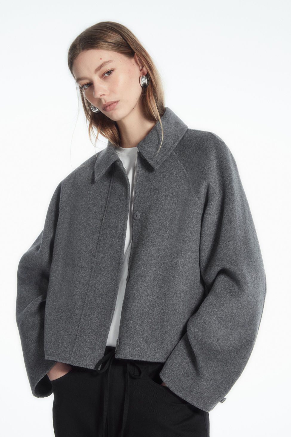 SHORT DOUBLE-FACED WOOL JACKET | COS UK
