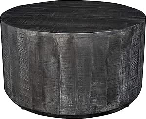 Rustic Modern Solid Wood Coffee Table in Distressed Grey | Amazon (US)