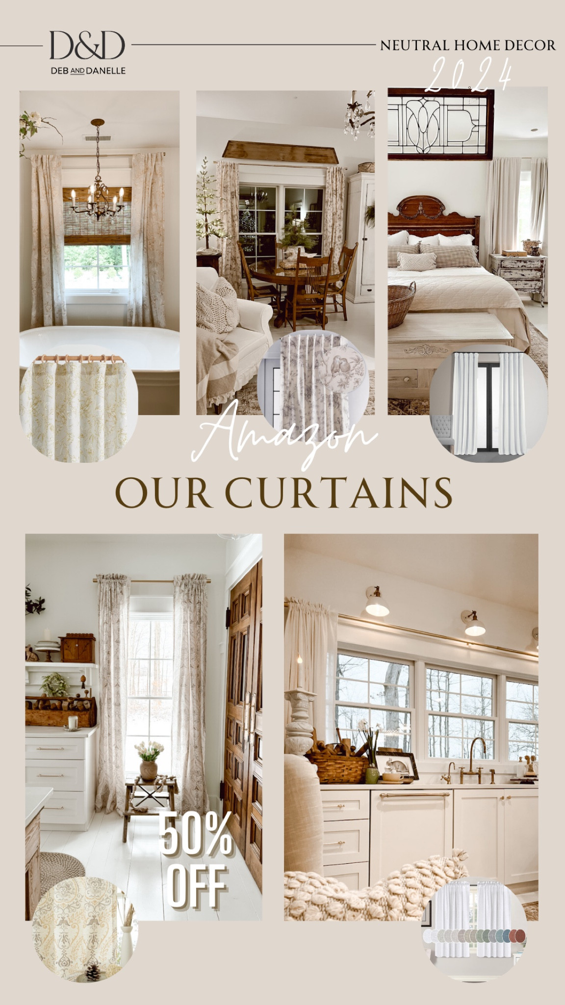 Neutral Home Decor: Here are some of our favorite neutral curtains that we have used in our own home. The curtains that we use in both our kitchen and living room are currently 50% off. 

#LTKStyleTip #LTKSaleAlert #LTKHome