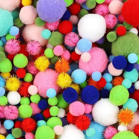 Phinus 900 PCS Pom Poms, Multicolor Bulk Pom Poms Arts and Crafts, Soft and Fluffy Craft Pom Poms... | Amazon (US)