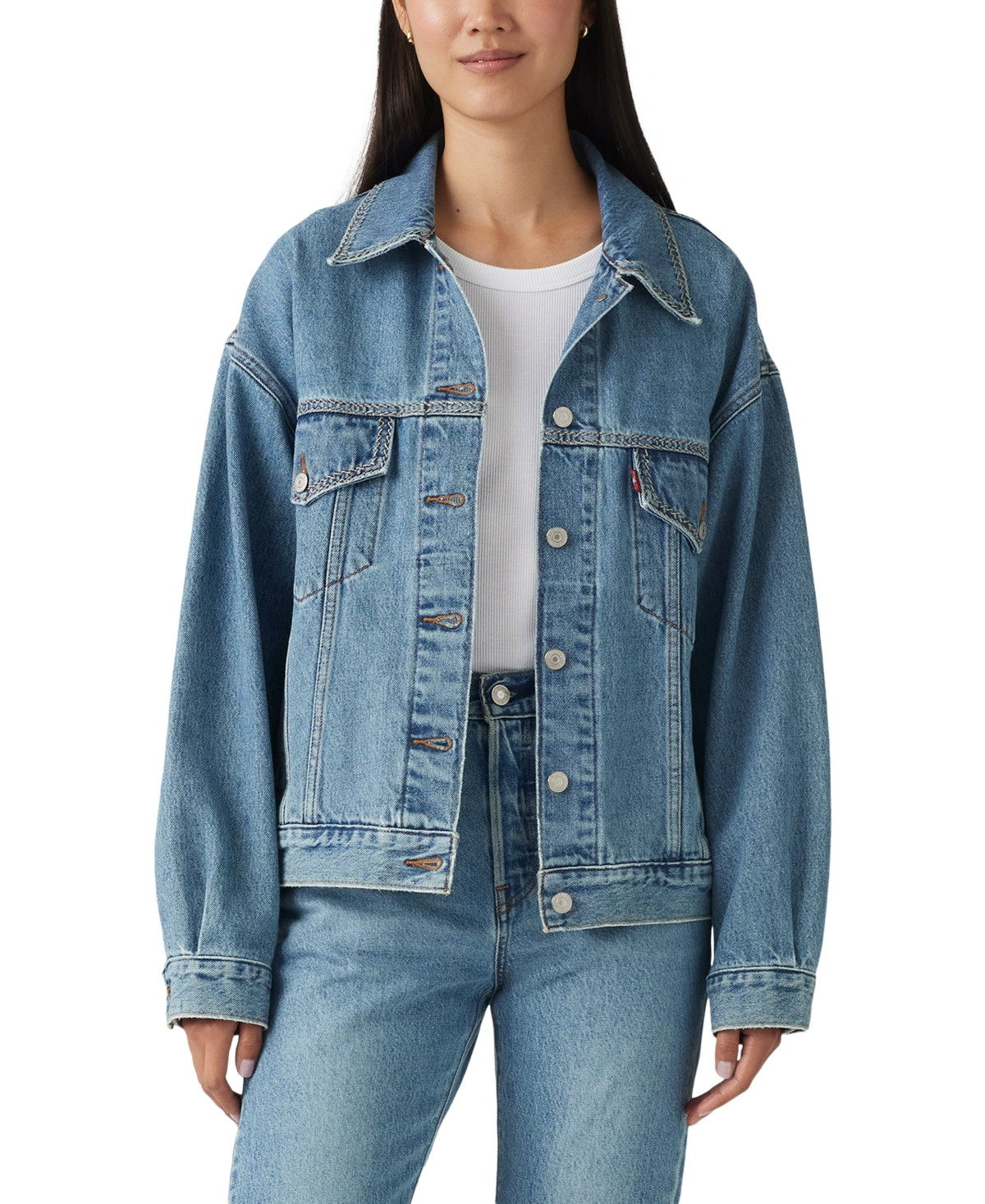 Levi's Women's '90s Denim Trucker Jacket - Switch Stitch Trucker | Macy's