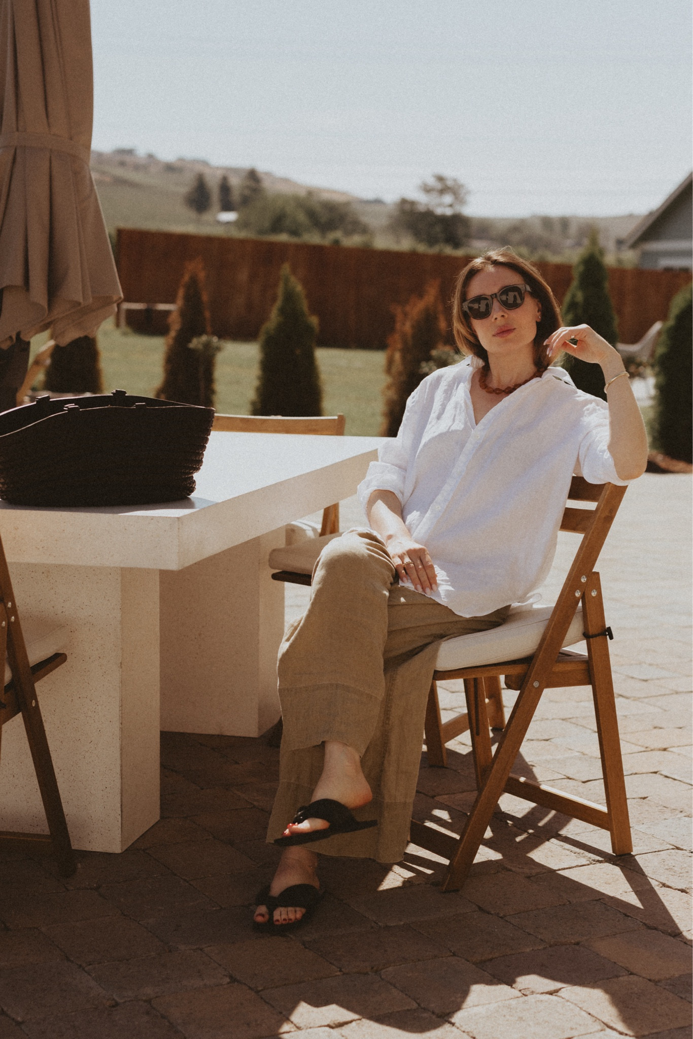 Wide leg linen pants (older Aritzia) + white oversized shirt (Polo Ralph Lauren) + sandals (Allsaints, similar by Everlane). Yes or no? #LTKSummerSales 

#LTKSeasonal #LTKSaleAlert