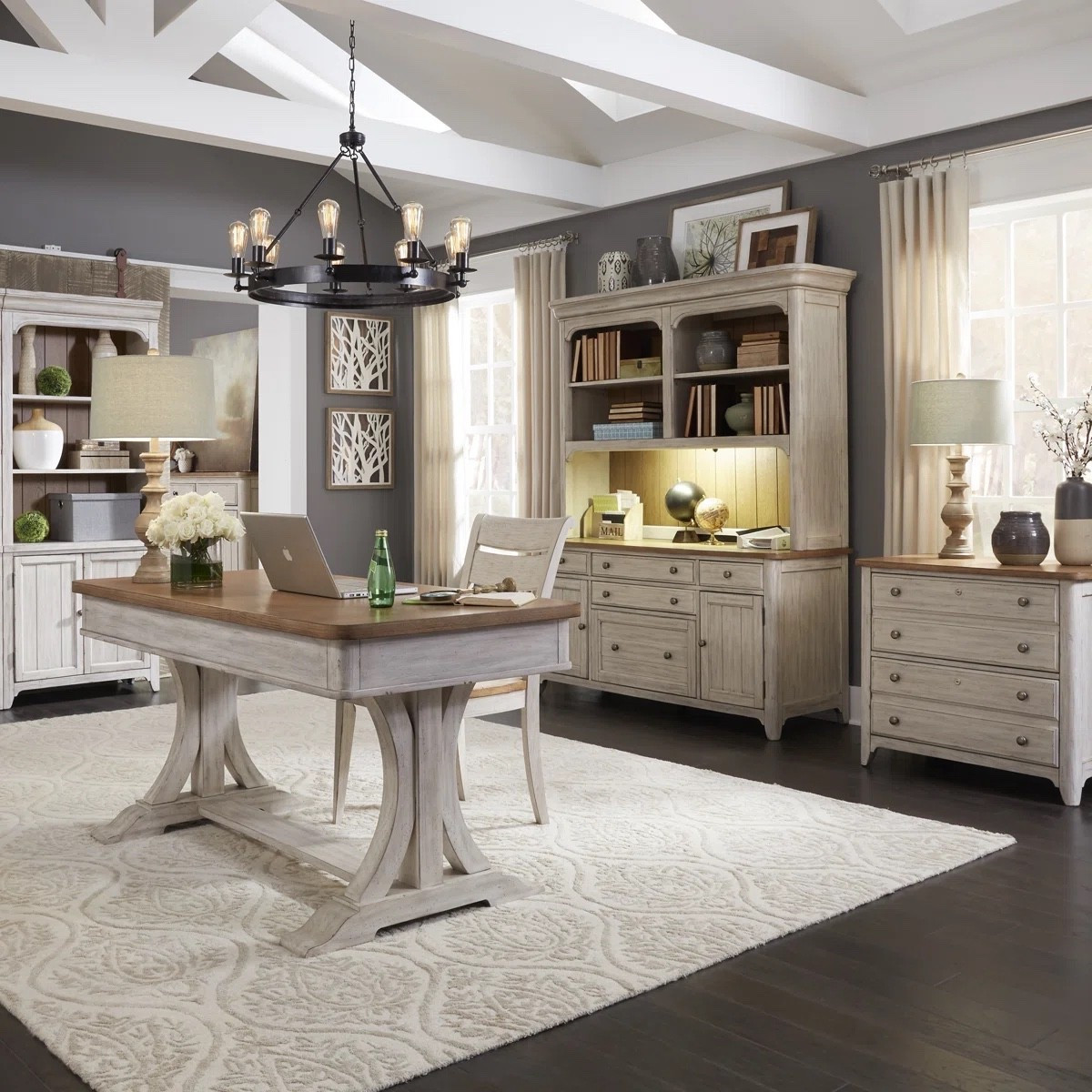 Haylee Solid Wood Writing Desk Set w/ Credenza & Hutch

#LTKHome #LTKU #LTKMidsize