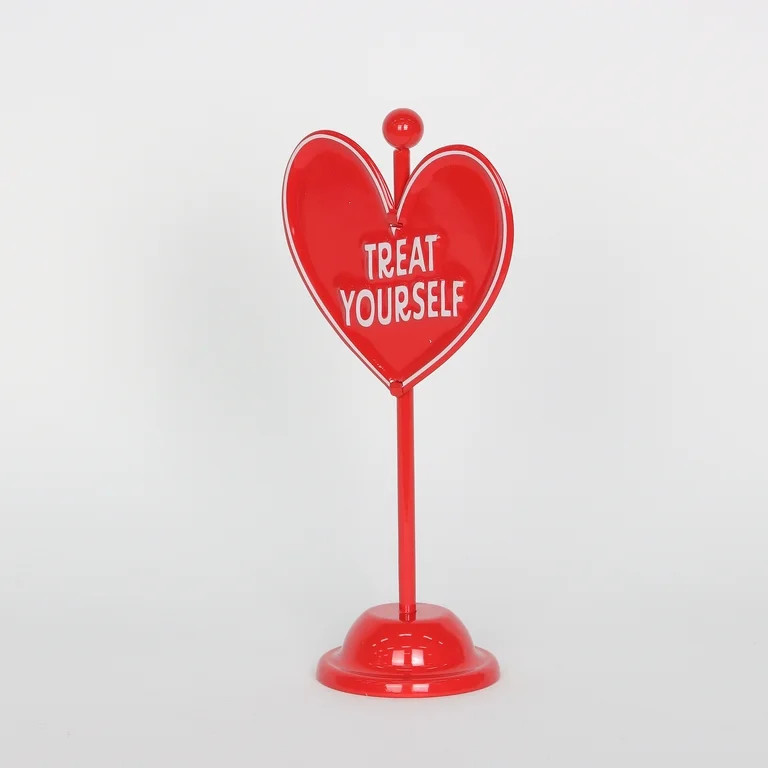 Valentine's Day Red, Pink and White Heart Tabletop Decorations, 6.75 in, by Way To Celebrate | Walmart (US)