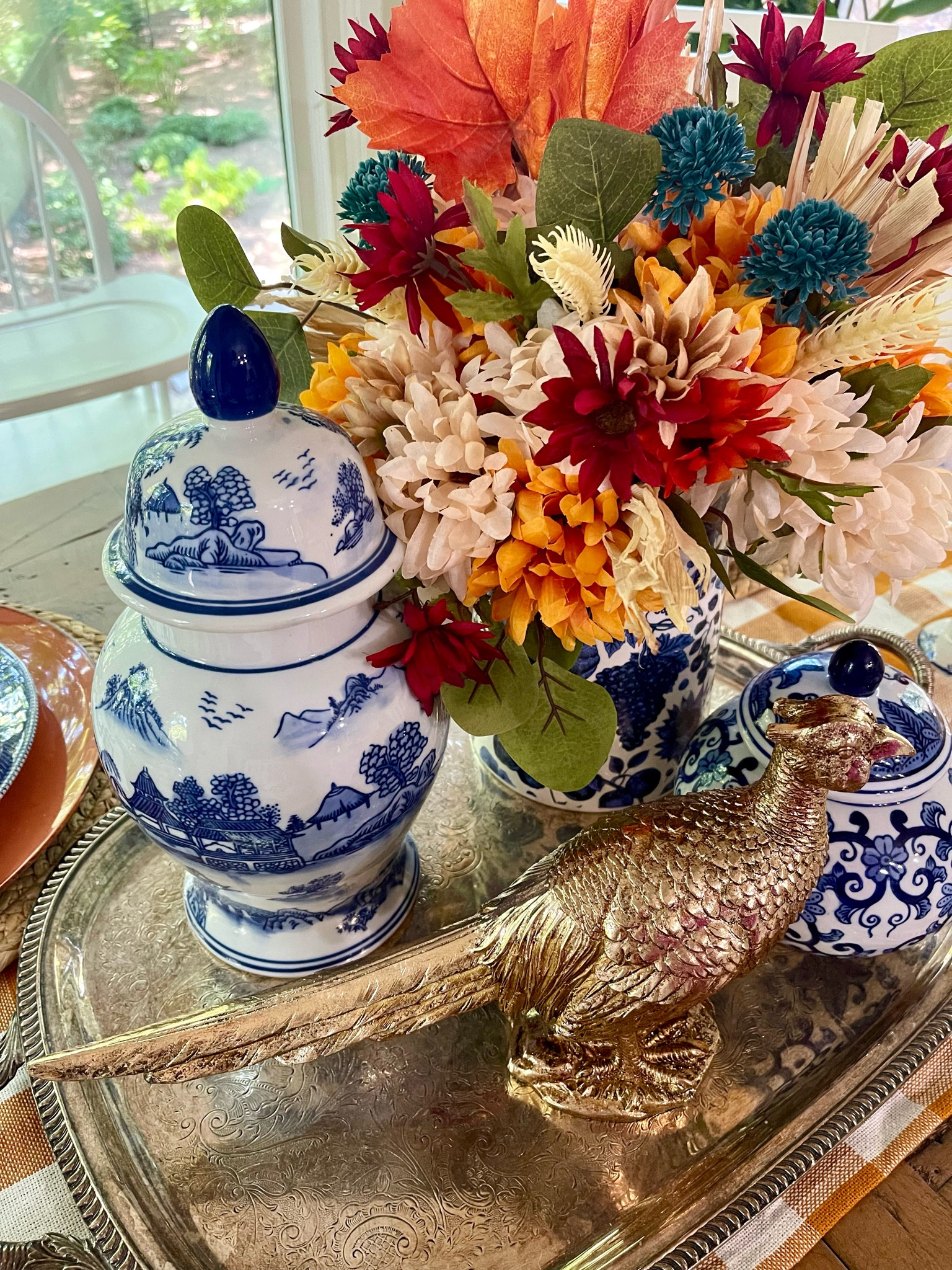 Fall decor, fall table setting, ginger jar, blue & white decor, kitchen decor, round kitchen table 

#LTKFindsUnder100 #LTKFindsUnder50 #LTKHome