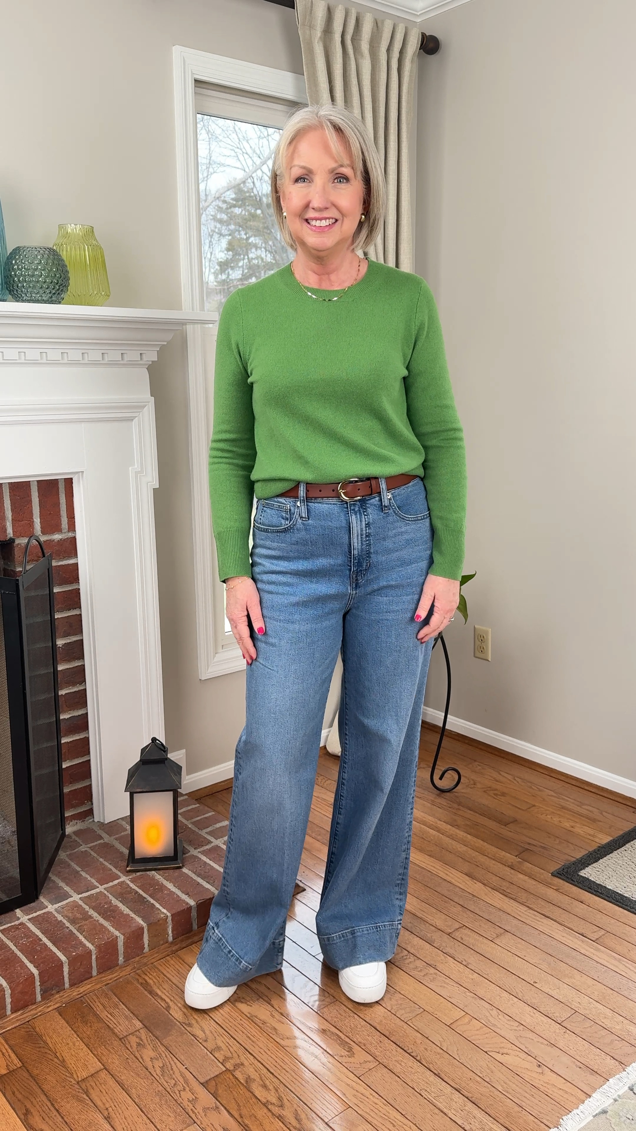 Add a fun spring color to your wardrobe now and wear it into spring. I love this classic cashmere sweater in this beautiful green. And these jeans are my new favs! 

#LTKMidsize #LTKWatchNow #LTKOver40