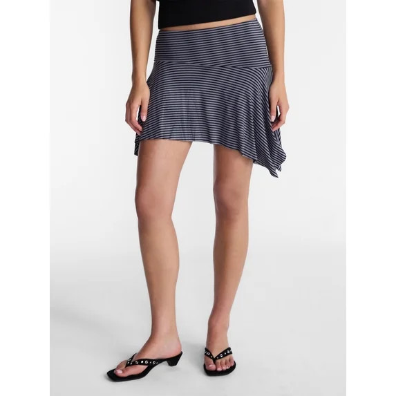 No Boundaries Asymmetrical Mini Skirt, Women’s XXS-XXL | Walmart (US)