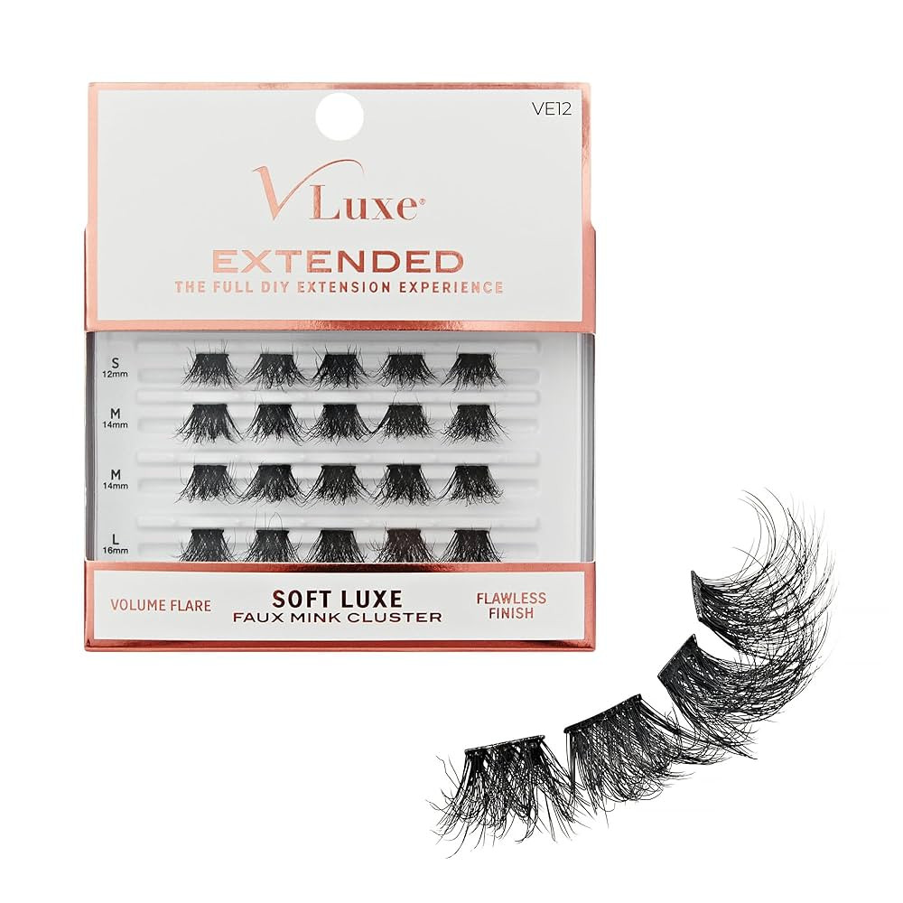 Amazon.com: VLuxe Soft Luxe Faux Mink Lash Cluster, 12-16mm Seamless DIY Lash Extensions, Volume ... | Amazon (US)