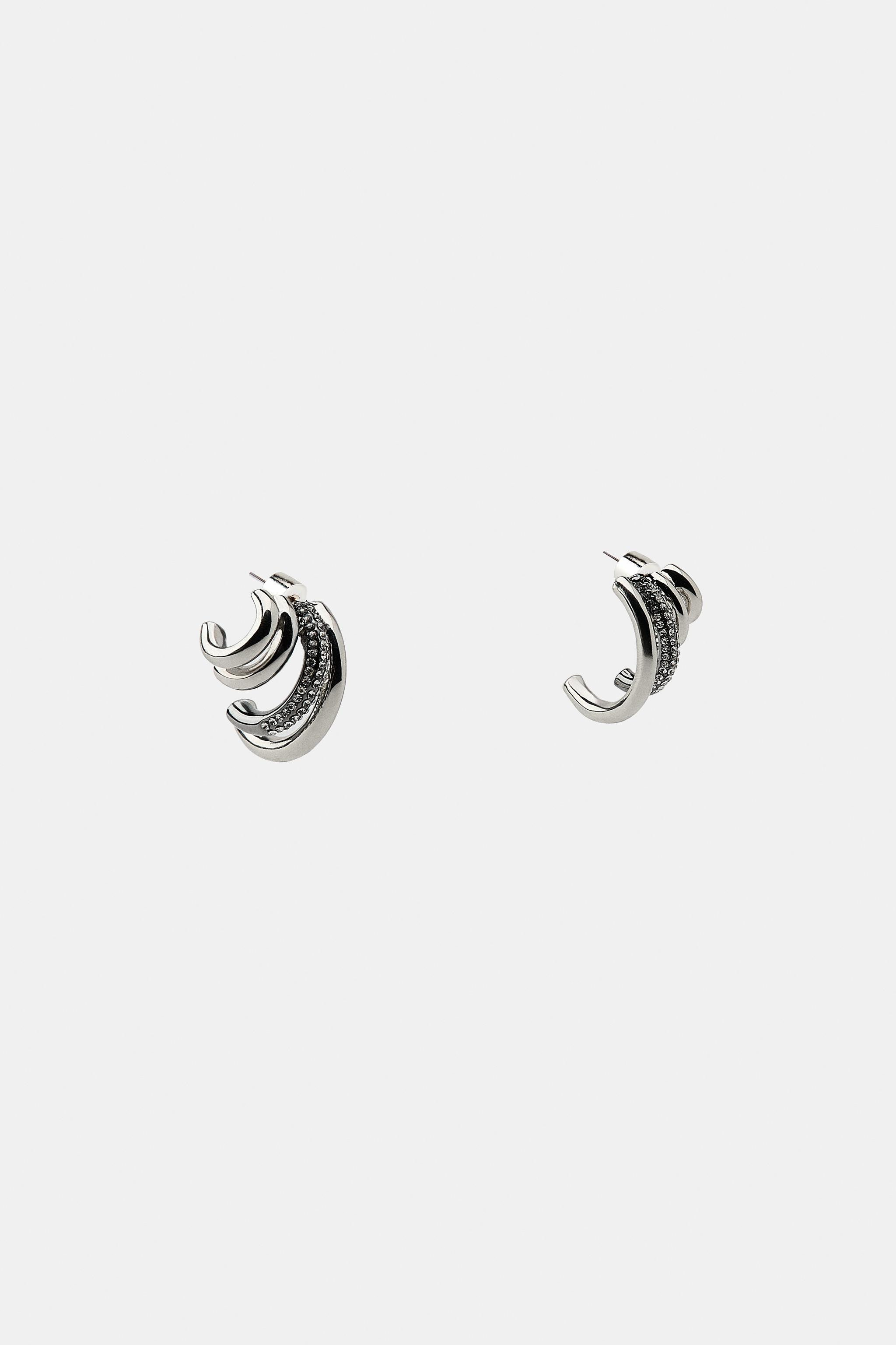 SPARKLY HOOP EARRINGS | Zara UK