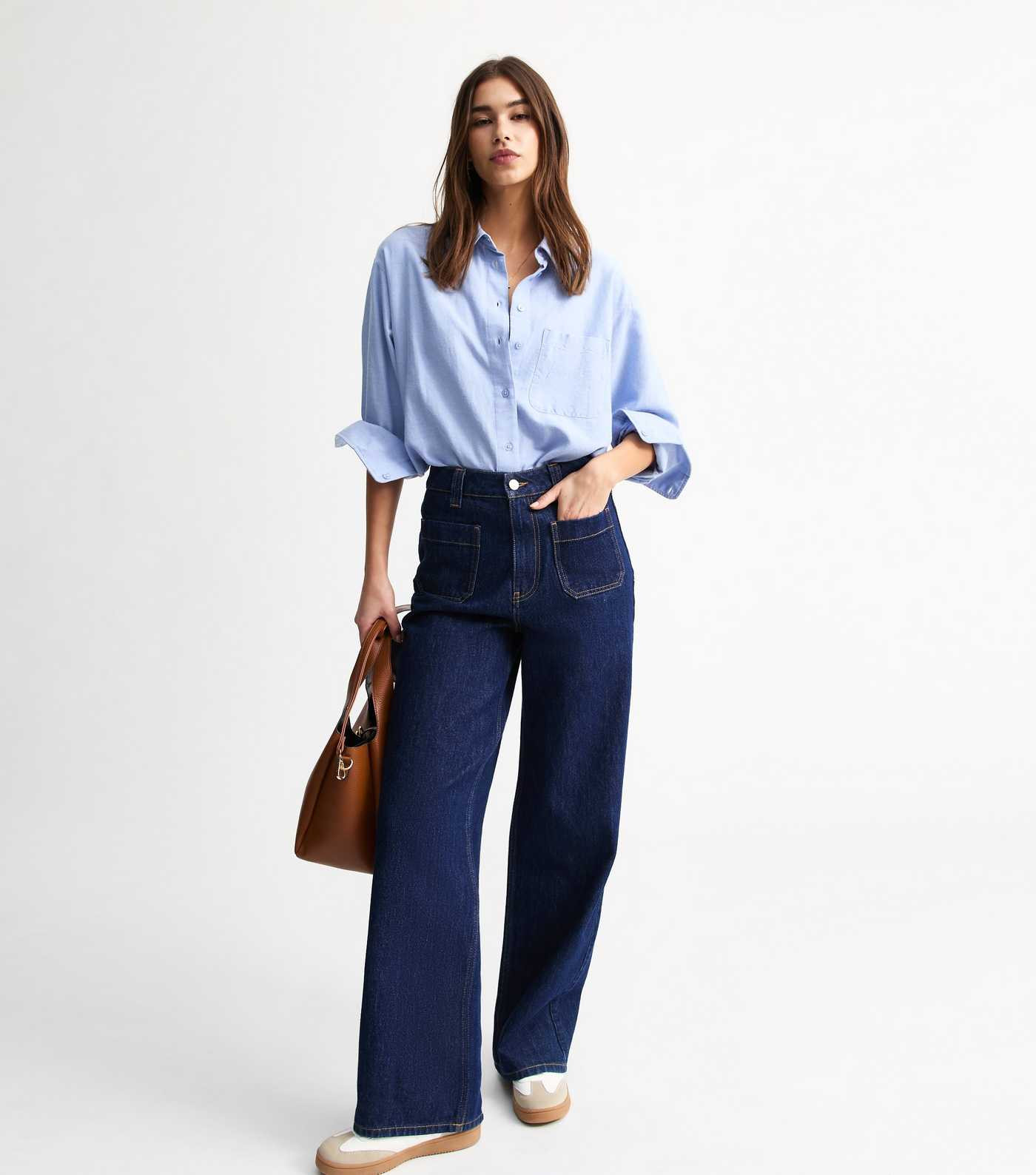 Blue Patch Pocket Wide Leg Jeans
						
						Add to Saved Items
						Remove from Saved Items | New Look (UK)