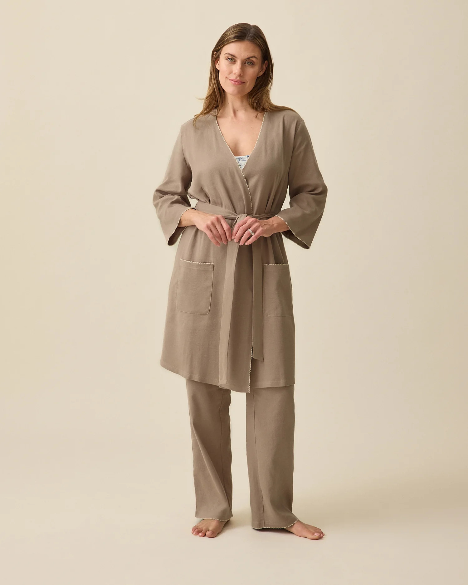 Cotton Bamboo Robe | Taupe – Kindred Bravely | Kindred Bravely