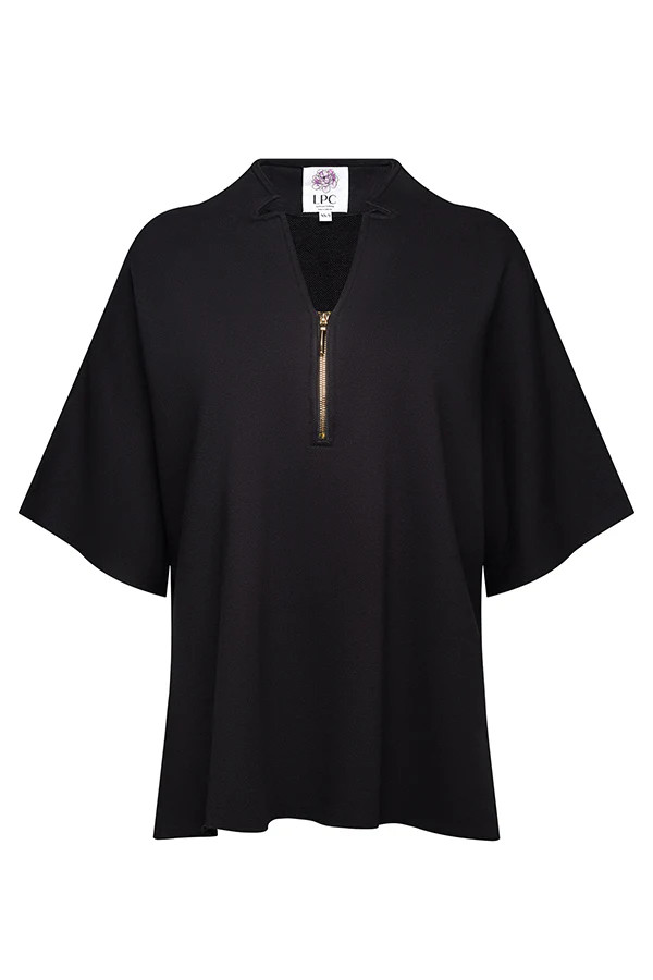 The Lucy Stretch Terry Capelet in Black | La Peony Clothing
