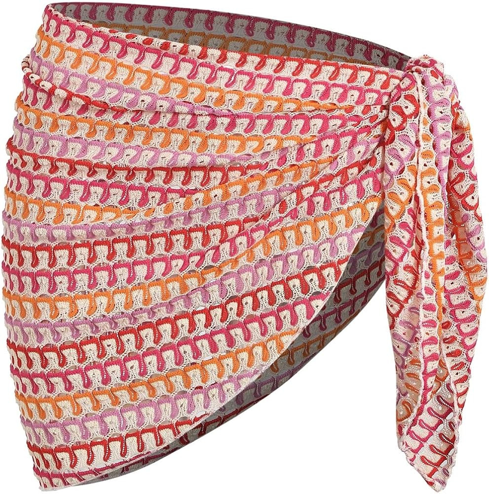 ZAFUL Sarong Coverups for Women Beach Vacation Fishnet See Thru Tie Side Bathing Suit Cover Up Mi... | Amazon (US)