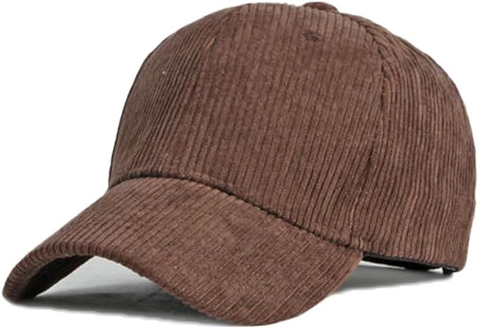 Unisex Corduroy Baseball Cap Vintage Solid Color Adjustable Trucker Cap Hat for Outdoor Travel | Amazon (US)