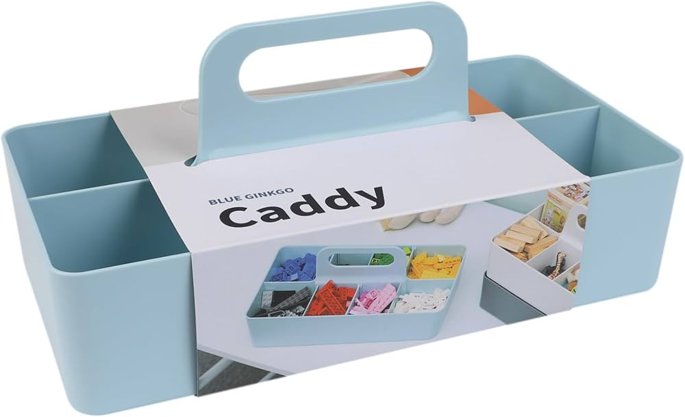 BLUE GINKGO Multipurpose Caddy Organizer - Stackable Plastic Caddy with Handle | Desk, Makeup, Do... | Amazon (US)