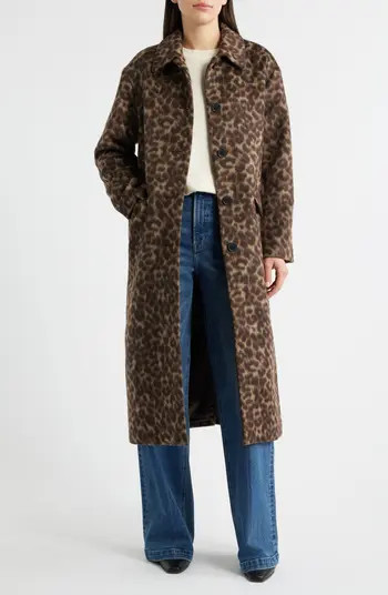 Single Breasted Leopard Print Trench Coat | Nordstrom Rack