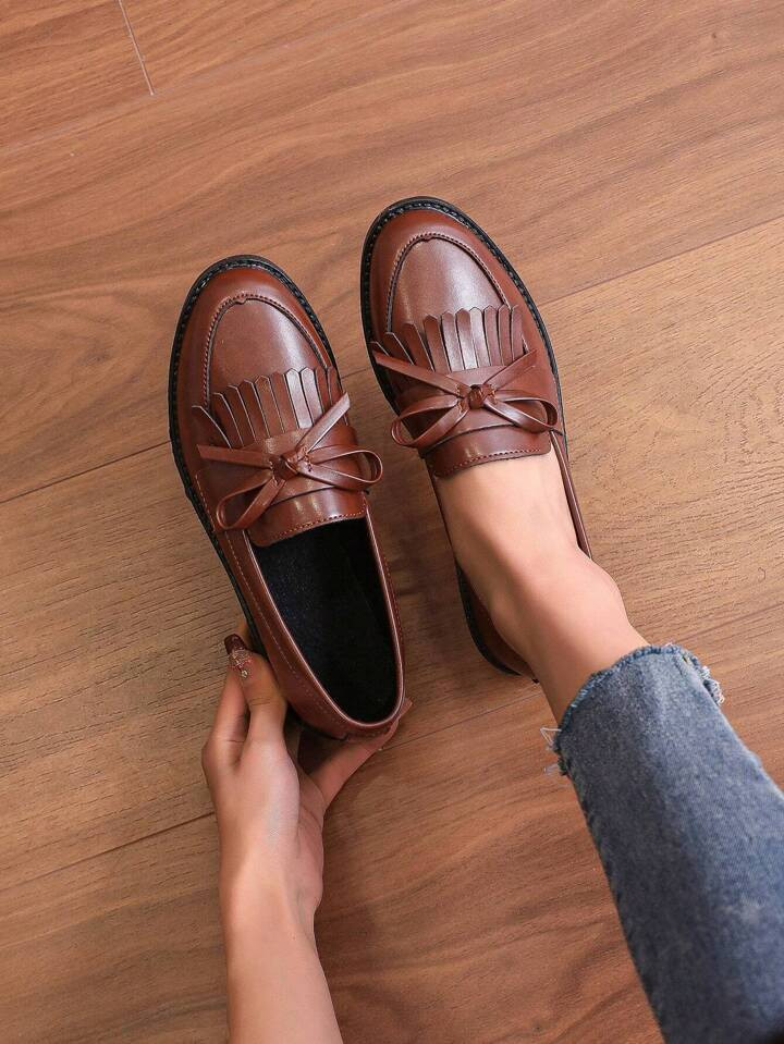 £12.83              Women's Black Bowknot Slip-On Loafers, Breathable Flat Shoes ValentinesColor... | SHEIN